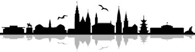 KOPENHAGEN City DENMARK Skyline Siluet Şehir Vektörü