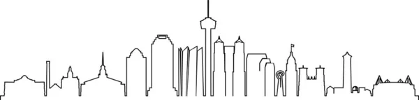 San Antonio City Texas Skyline Silhouette Cityscape Vector — Vector de stock