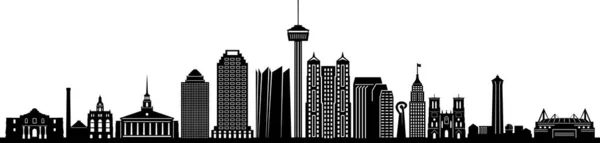 SAN ANTONIO City Texas Skyline Siluet Şehir Vektörü