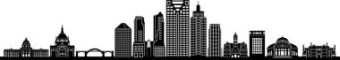 SAINT PAUL City Minnesota Skyline Siluet Şehir Vektörü