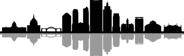 Saint Paul City Minnesota Skyline Silhouette Vector Paysage Urbain — Image vectorielle