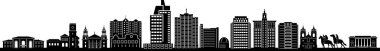 SAN JOSE City California Skyline Siluet Şehir Vektörü