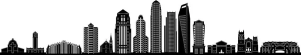 Charlotte Cidade Carolina Norte Skyline Silhouette Cityscape Vector — Vetor de Stock