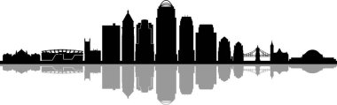 CINCINNATI Şehri OHIO Skyline Siluet Şehir Vektörü