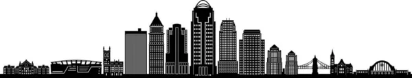 CINCINNATI Şehri OHIO Skyline Siluet Şehir Vektörü