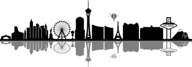 LAS VEGAS Şehri NEVADA Skyline Siluet Şehir Vektörü