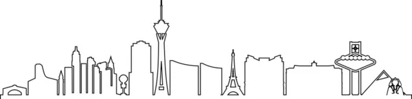 Las Vegas Cidade Nevada Skyline Silhouette Cityscape Vector — Vetor de Stock