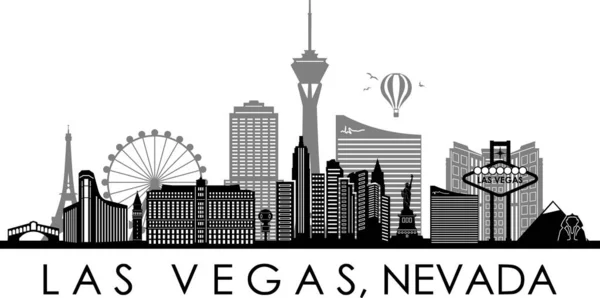 Las Vegas Cidade Nevada Skyline Silhouette Cityscape Vector — Vetor de Stock