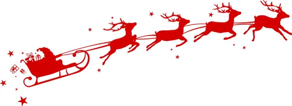 Navidad Ciervos Trineo Santa Claus Vector — Vector de stock