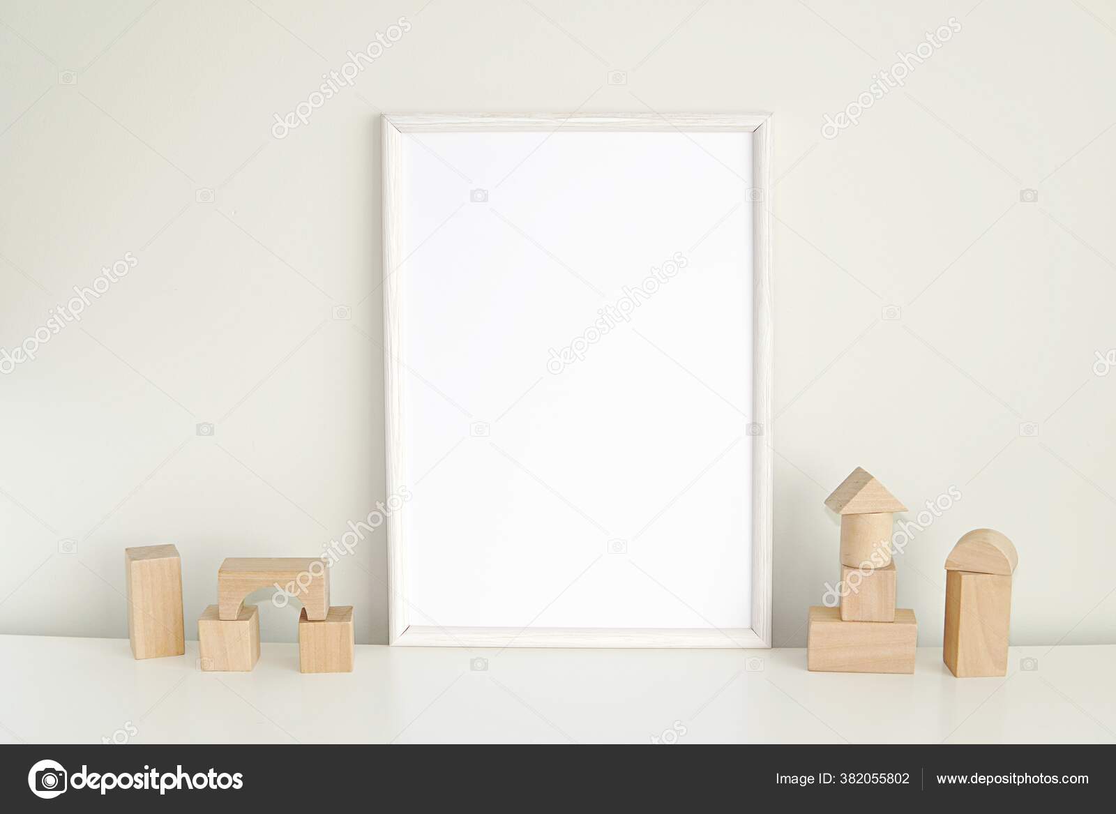 Download White Frame Mockup Nursery Kids Room Blank Photo Frame Wooden Stock Photo C Indrepau 382055802 Yellowimages Mockups