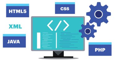 yazılım kodlama programlama dilleri web geliştirme vektörü