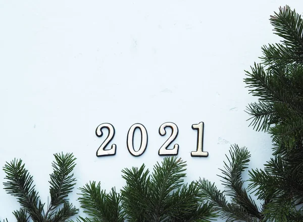 New Year Christmas Background Place Text Congratulations Numbers 2021 Christmas — Stock Photo, Image
