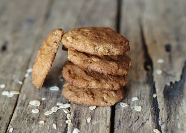 Diet Healthy Food Oatmeal Cookies Addition Whole Grain Rye Flour — Stock Photo, Image