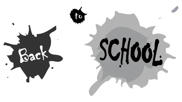 Zurück School Ink Splash Promo Banner Kreatives Modernes Design Vektorillustration — Stockvektor