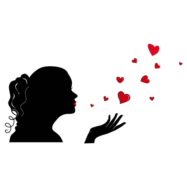 Tatlı Kız Rüyası Gönül Öpücükleri Tutku Kavramı Vektör Llüstrasyonu — Stok Vektör