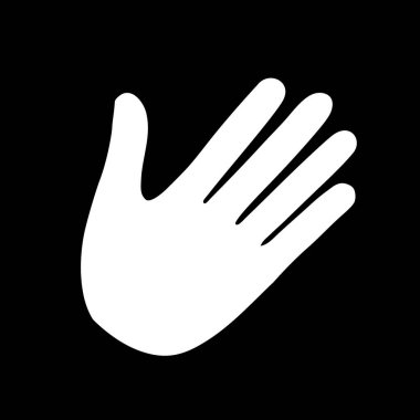 El Simgesi Kara Arkaplanda izole edildi. Vektör İllüstrasyonu