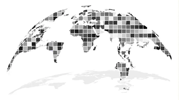 Mapa Globo Compuesto Pequeñas Piezas Cuadradas Iguales Concepto Diversidad Diseño — Archivo Imágenes Vectoriales