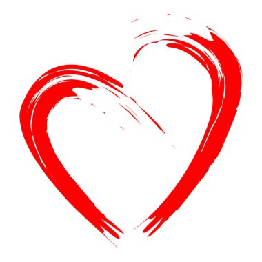 Beyaz Arkaplanda Güzel Kalp Sembolü izole edildi. El Çizimi Vektör İllüstrasyonu