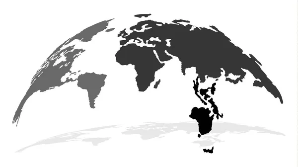 Globe Térkép Álcázással Textúra Szürke Színben Elszigetelt Fehér Háttér Árnyék — Stock Vector