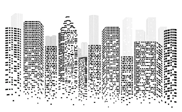 Krajobraz Miejski Nowoczesną Panoramą Miejską Drapacze Chmur Śródmieście Modne Wzornictwo — Wektor stockowy