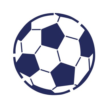 Düz Tarzlı Mavi Futbol Topu Beyaz Arkaplanda İzole Edildi. Vektör İllüstrasyonu