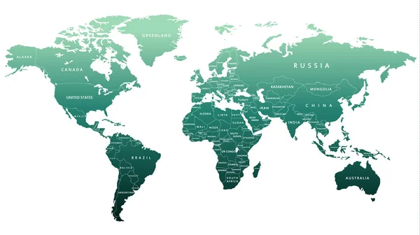 Mapa Detallado Del Globo Color Azul Océano Aislado Sobre Fondo — Archivo Imágenes Vectoriales