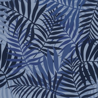 Güzel yeşillik deseni. Tropik yaz havası. Vektör İllüstrasyonu