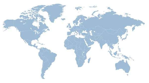 Сучасна Карта Світло Блакитного Кольору Ізольована Білому Тлі Векторна Ілюстрація — стоковий вектор