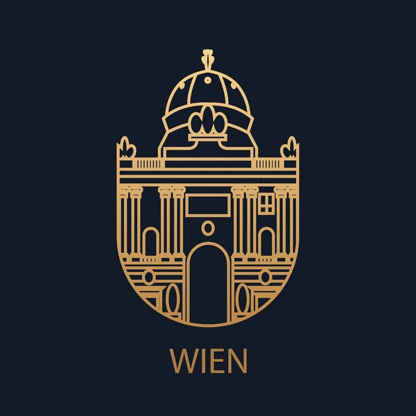 Ref Wien Австрия Роскошная Иллюстрация Туризм Пиктограмма — стоковый вектор