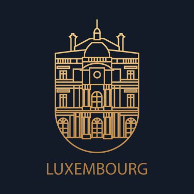 Lüksemburg şehri ikonu. Lüksemburg 'un başkentinin resmi. Grandük Sarayı.