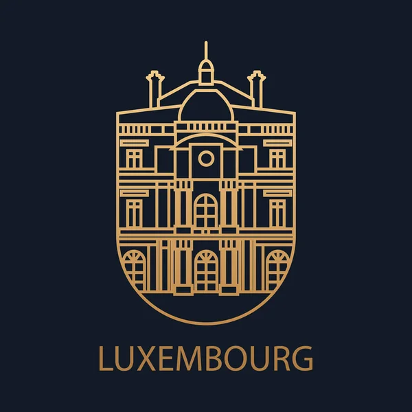 Lüksemburg Şehri Ikonu Lüksemburg Başkentinin Resmi Grandük Sarayı — Stok Vektör