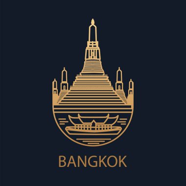 Bangkok şehri ikonu. Tayland 'ın başkenti. Şafak Tapınağı).