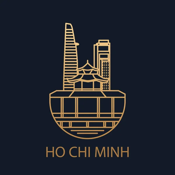 Chi Minh Şehir Simgesi Vietnam Başkenti — Stok Vektör