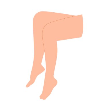 Dişi bacak silueti. Vücut bakımı konsepti. Düz vektör illüstrasyonu.