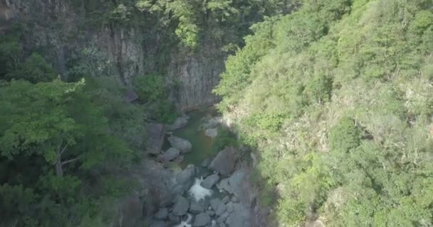 Drone Footage Waterval Landschap Jarabacoa Dominicaanse Republiek Jimenoa Waterval Landschap — Stockvideo