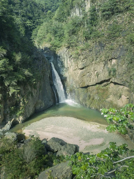 aerial drone shoot waterfall landscape in Jarabacoa Dominican Republic .Jimenoa waterfall landscape an ecological touristic destination place