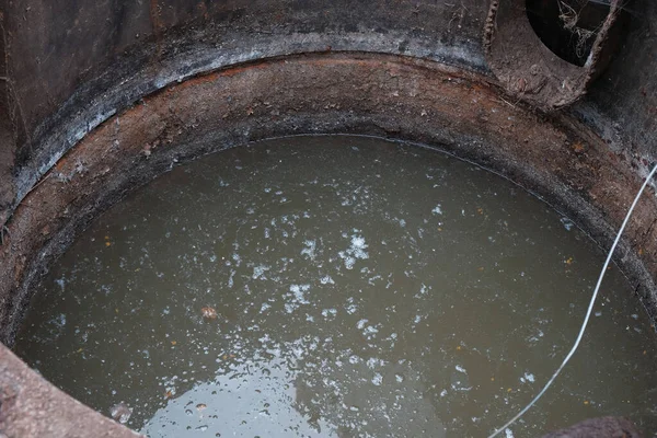 Cesspool Filled Contaminated Waters Feces Shit Household Waste Human Life — 스톡 사진