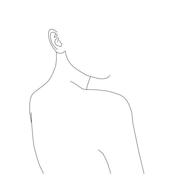Kız elleri soyut. minimalist online vektör sürekli sanat illüstrasyonu kulaklık online vektör