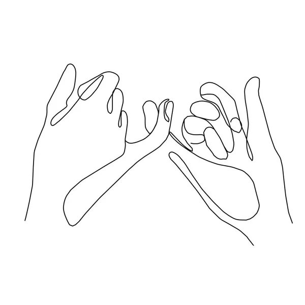 Devamlı Çizgi Çizimi Eller Parmaklar Vektör Illüstrasyon Konsepti Logo Minimalizmi — Stok fotoğraf
