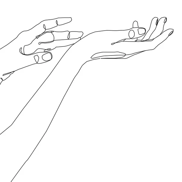 Безперервна Лінія Креслення Концепції Краси Руки Контур Тонкий Мінімалізм Ілюстрування — стокове фото