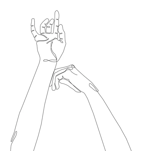 continuous line drawing of hand beauty concept line contour thin minnimalism illuctration logo icon