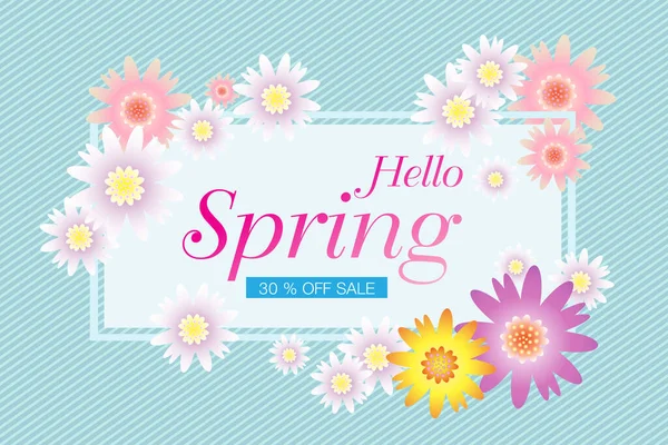 Γεια Spring Κάρτα Σχεδιασμού Πώληση Φόντο — Διανυσματικό Αρχείο
