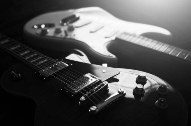  Elektro gitar makro özeti siyah ve beyaz 2