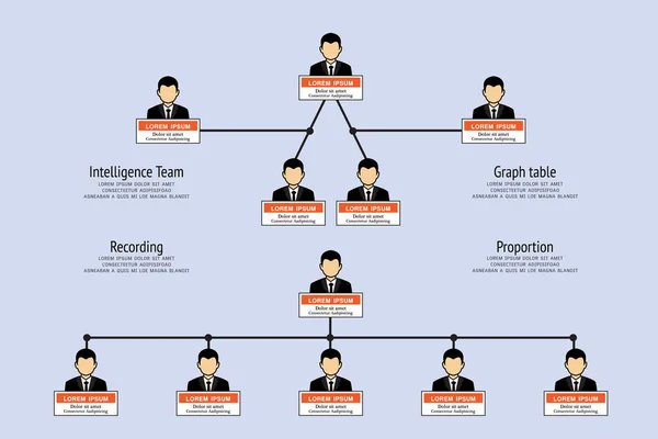 Organizační Schéma Infographics People Icon Abstract Line Business Structure Hierarchy — Stockový vektor