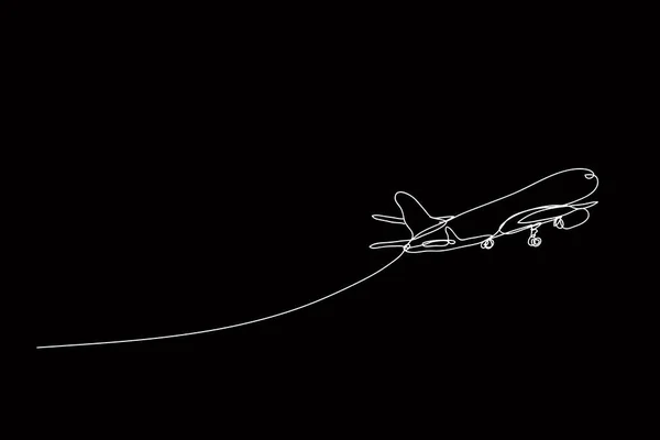 Plane Line Drawing Style Vector Design — 스톡 벡터