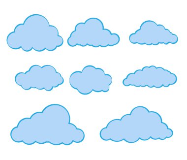 bulutlar çizim biçimi, vektör illüstrasyonu