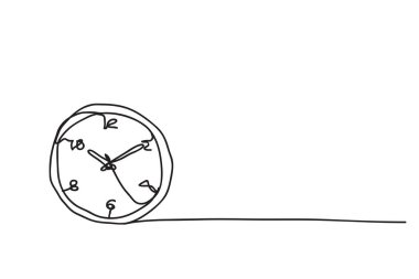 Alarm saati, satır çizim biçimi, vektör tasarımı