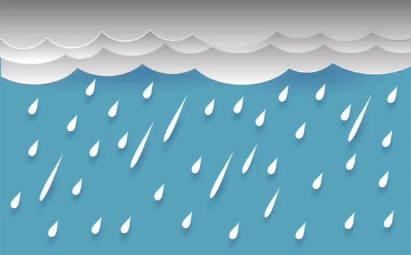 Βροχή Στον Ουρανό Εποχή Των Βροχών Σύννεφα Και Καταιγίδα Καιρικές — Διανυσματικό Αρχείο