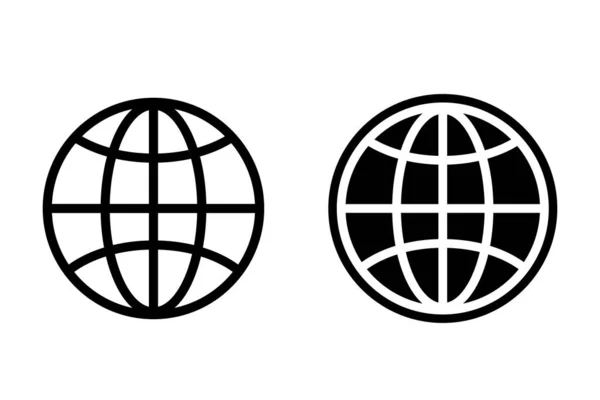 World Globe Símbolo Signo Del Navegador Internet Vector Ilustración — Archivo Imágenes Vectoriales