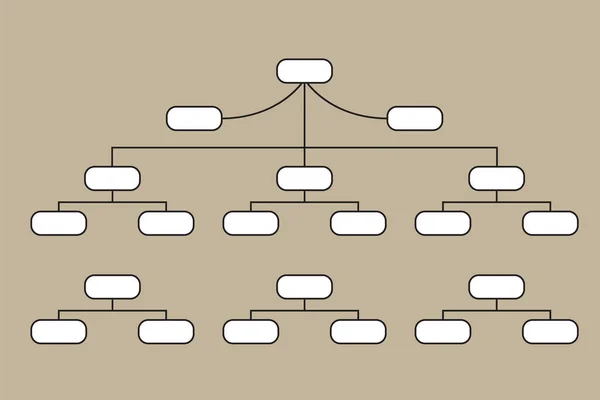 組織図人々のアイコンと概要ライン ビジネス構造 従業員の階層 組織図ベクトルイラスト — ストックベクタ